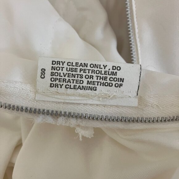 Vintage NWT Barbara Bridals White Floral Embroidered Sweep Wedding Dress Sz 8 - Picture 4 of 15